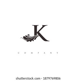 initial K logo with ornament
