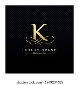 Initial K Luxury Letter Logo Design , Elegance Wedding Initial Monogram