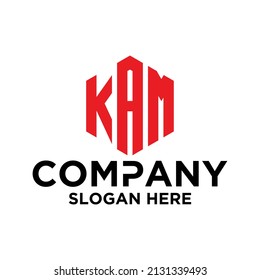 Initial K A M hexagon logo vector