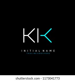 Initial K K minimalist modern logo identity vector