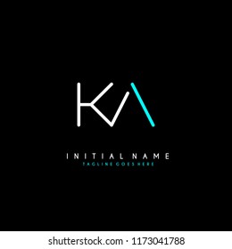 Initial K A minimalist modern logo identity vector