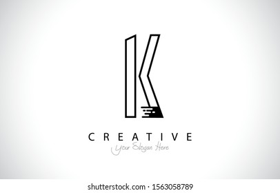 Initial K Modern Creative Design Logo. Letter K Icon Logo with line and dot style Vector Illustration.