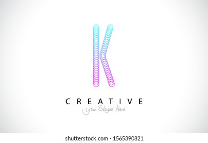 Initial K Modern Trendy Design Logo Concept. Letter K Icon Logo with circle and line style Vector Illustration.