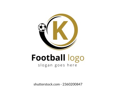 Initial K monogram alphabet with Football Logo Design Vector Template. Football Club Symbol. business, and company identity.