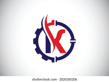 Initial K monogram alphabet with gear pipe and flame. Oil and gas logo concept. Font emblem. Modern vector logo for petroleum business and company identity