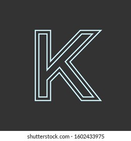 Initial K Monoline, Outline, Double Line Simple Premium Logo Icon. Design Graphic Vector EPS10