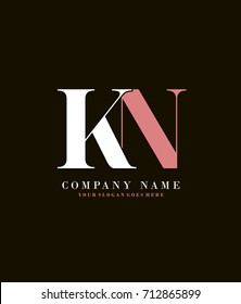 Initial K & N simple design logo template vector