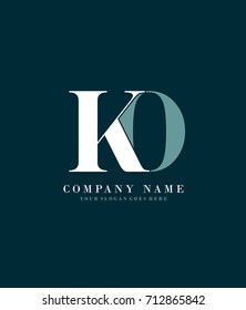 Initial K & O simple design logo template vector