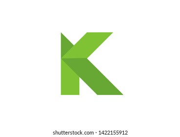 Initial K with origami fold style