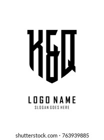 Initial K & Q abstract shield logo template vector
