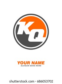 Initial K Q circle logo template vector