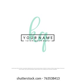 Initial K & Q elegant logo template vector