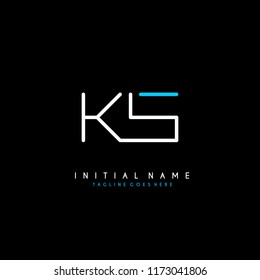 Initial K S minimalist modern logo identity vector