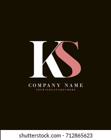 Initial K & S simple design logo template vector