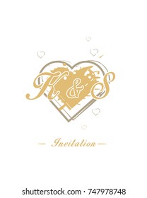 Initial K & S wedding invitation logo template vector
