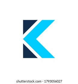 initial k square and arrow logo