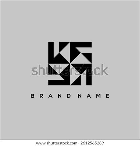 Initial K square ornament logo vector