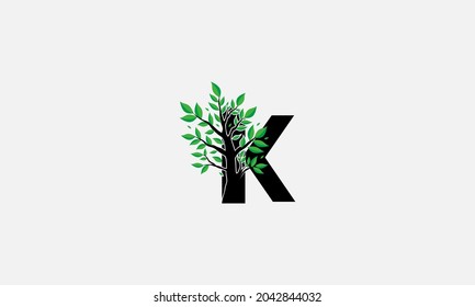 Initial K Tree Letter Logo Design Stock Vector (Royalty Free ...