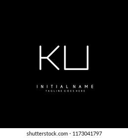 Initial K U minimalist modern logo identity vector