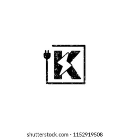 initial K using flash electrical logo template