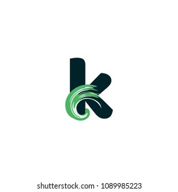Initial K Wave Abstact Swirl Logo Design.