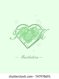 Initial K & K wedding invitation logo template vector