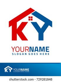 Initial K & Y real estate logo template vector