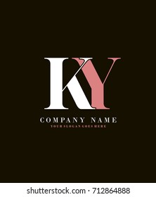 Initial K &y  simple design logo template vector