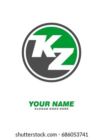 Initial K Z circle logo template vector