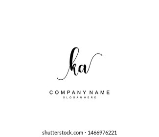 Initial KA beauty monogram and elegant logo design, handwriting logo of initial signature, wedding, fashion, floral and botanical with creative template.