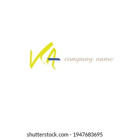 Monograma inicial de belleza de KA y diseño elegante de logotipo