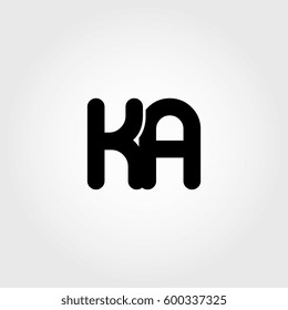 initial ka black business logo