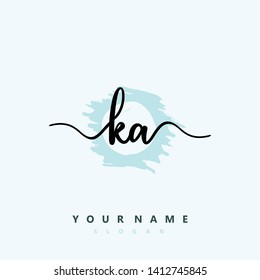 Initial KA handwriting logo template vector