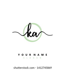 Initial KA handwriting logo template vector