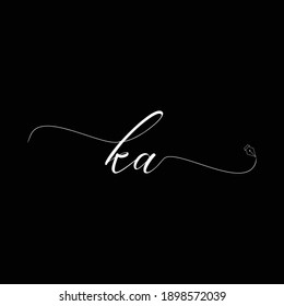 Initial KA logo handwriting business illustration fashion simple