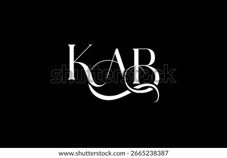 Initial KAB letter logo design. Elegant Monogram Logo Design with Decorative Elements and Typography
