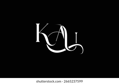 Initial KAU letter logo design. Elegant Monogram Logo Design with Decorative Elements and Typography