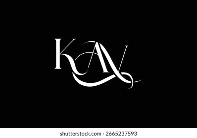 Projeto inicial do logotipo da letra KAV. Elegante Monograma Logo Design com elementos decorativos e tipografia