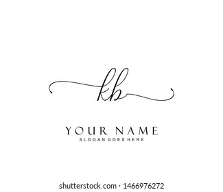 Initial KB beauty monogram and elegant logo design, handwriting logo of initial signature, wedding, fashion, floral and botanical with creative template.