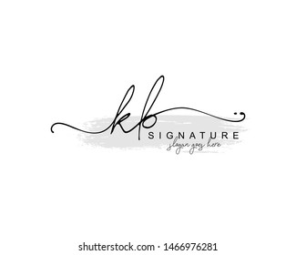 Initial KB beauty monogram and elegant logo design, handwriting logo of initial signature, wedding, fashion, floral and botanical with creative template.