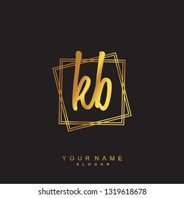 Initial KB handwriting logo vector