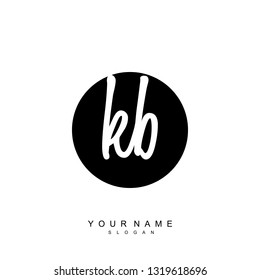 Initial KB handwriting logo vector