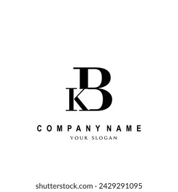 Inicial KB carta marca invitación título logotipo de moda