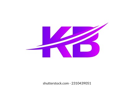 Logotipo inicial de la letra KB con plantilla de vectores gráficos de diseño Swoosh para identidad de empresa y empresa.