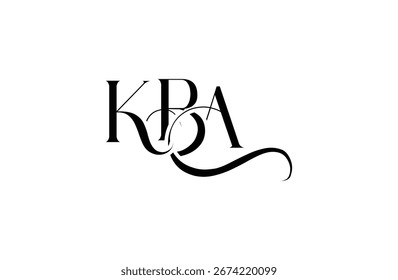 Diseño inicial del logotipo de la letra KBA. Diseño elegante del logotipo del monograma con los Elementos decorativos y la tipografía