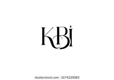 Initial KBI letter logo design. Elegant Monogram Logo Design with Decorative Elements and Typography