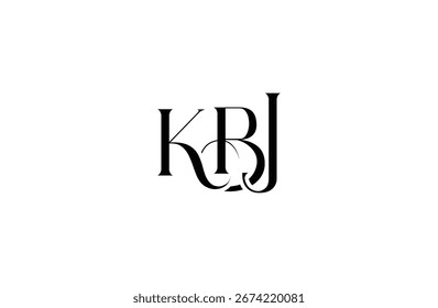 Initial KBJ letter logo design. Elegant Monogram Logo Design with Decorative Elements and Typography