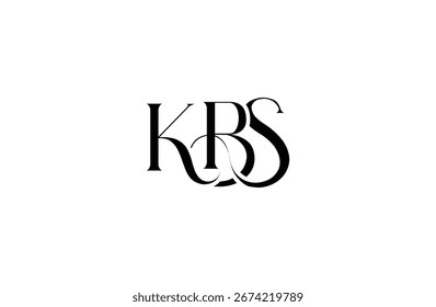 Diseño inicial del logotipo de la letra KBS. Diseño elegante del logotipo del monograma con los Elementos decorativos y la tipografía