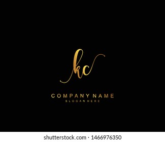 Initial KC beauty monogram and elegant logo design, handwriting logo of initial signature, wedding, fashion, floral and botanical with creative template.