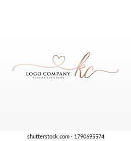 Initial KC Beauty-Monogramm und elegantes Logo-Design, Handschrift Logo der ersten Signatur, Hochzeit, Mode, Blumen und botanisch mit kreativen Vorlage.